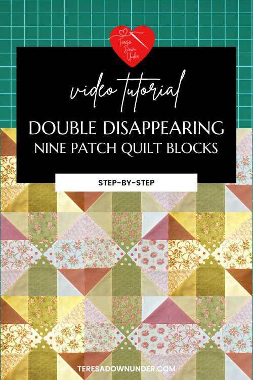 How to make a double disappearing nine patch quilt block video tutorial ...