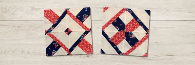 Coordinated strips quilt block - A Turnabout patchwork block