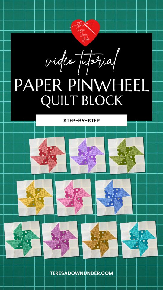 Paper pinwheel quilt block tutorial
