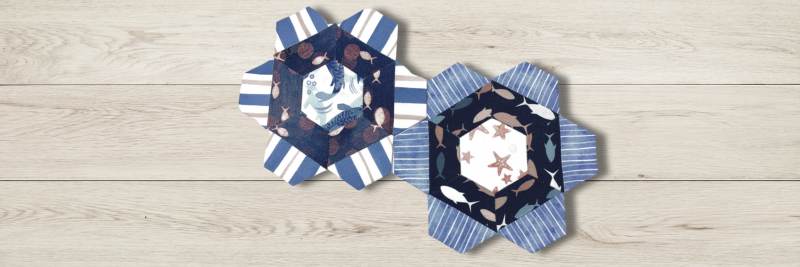 Hexies with 2 fabrics