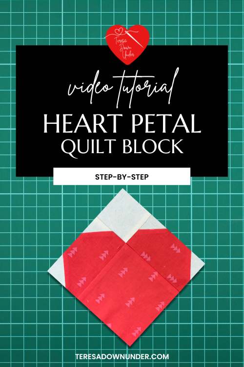 Heart petal quilt block - Hearts in bloom quilt