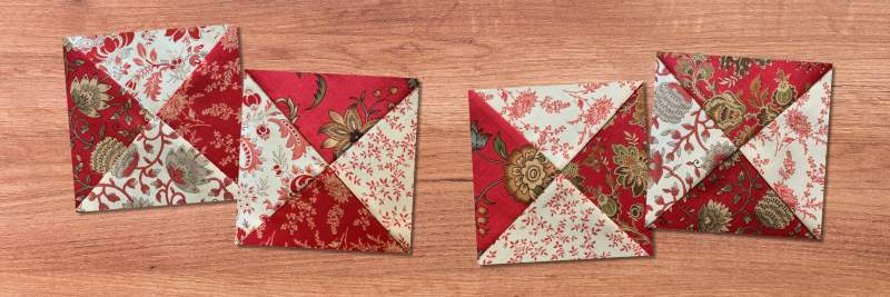 Make 4 hourglass blocks with precuts