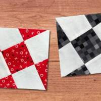 Tilted nine patch quilt block