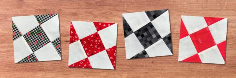 Tilted nine patch quilt block