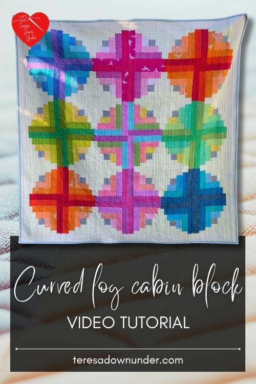 Lollipop quilt and curved log cabin block
